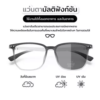 แว่นสายตา บลูบล็อคออโต้ กรองแสงสีฟ้า กันแสงแดดจากUV เลนส์เปลี่ยนสีอัตโนมัติG24-1
