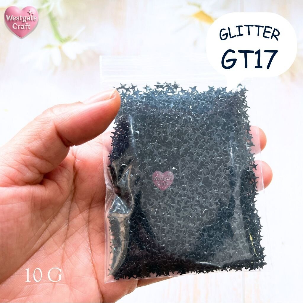 กลิตเตอร์ ประกายดาว GT 17 สีดำ / กลิตเตอร์แต่งเล็บ งานเรซิ่น