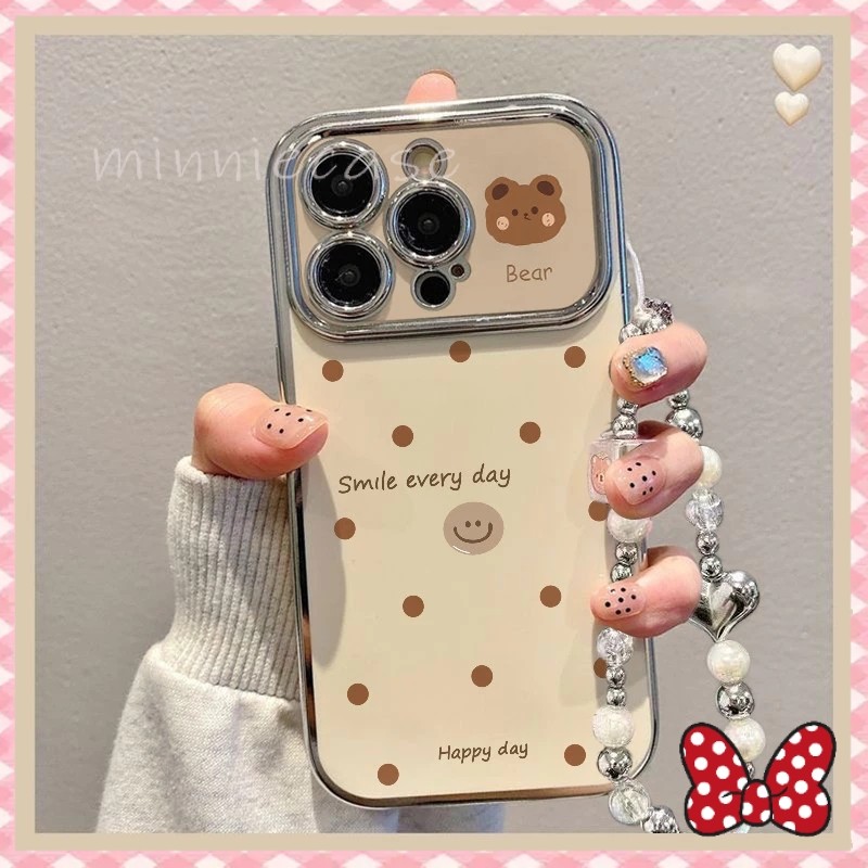 🌸MINNIE🌸เคสโทรศัพท์ ดูดีเรียบง่ายลายน่ารักๆ เหมาะสำหรับเคสไอโฟน iphone 11 17 16 Pro Max XR 12 13 14 15 สีชมพูสวยงาม