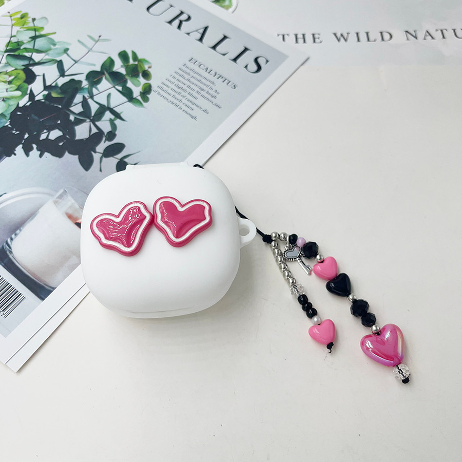 Love แฟชั่นสําหรับ baseus WM01 / WM02 02+ พร้อม keychian ซิลิโคนหูฟังสําหรับ baseus WM02 กรณีตลก