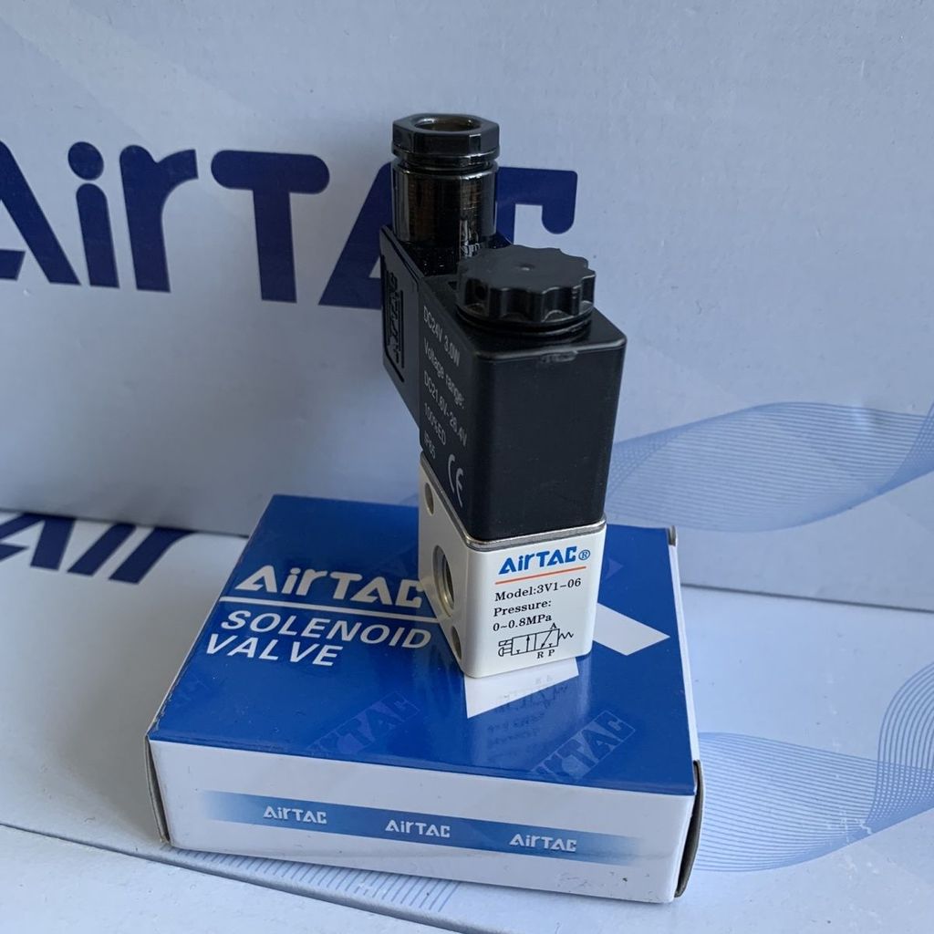 วาล์ว AIRTAC ของแท้ แบบ 3V1-06 DC24V/AC220V 3V106A/B
