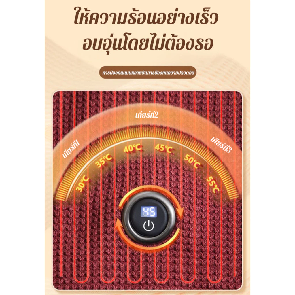 ผ้าห่มอุ่นกราฟีน USB ผ้าคลุมไหล่ไฟฟ้าปรับอุณหภูมิได้ Graphene Heated Shawl thumbnail 5
