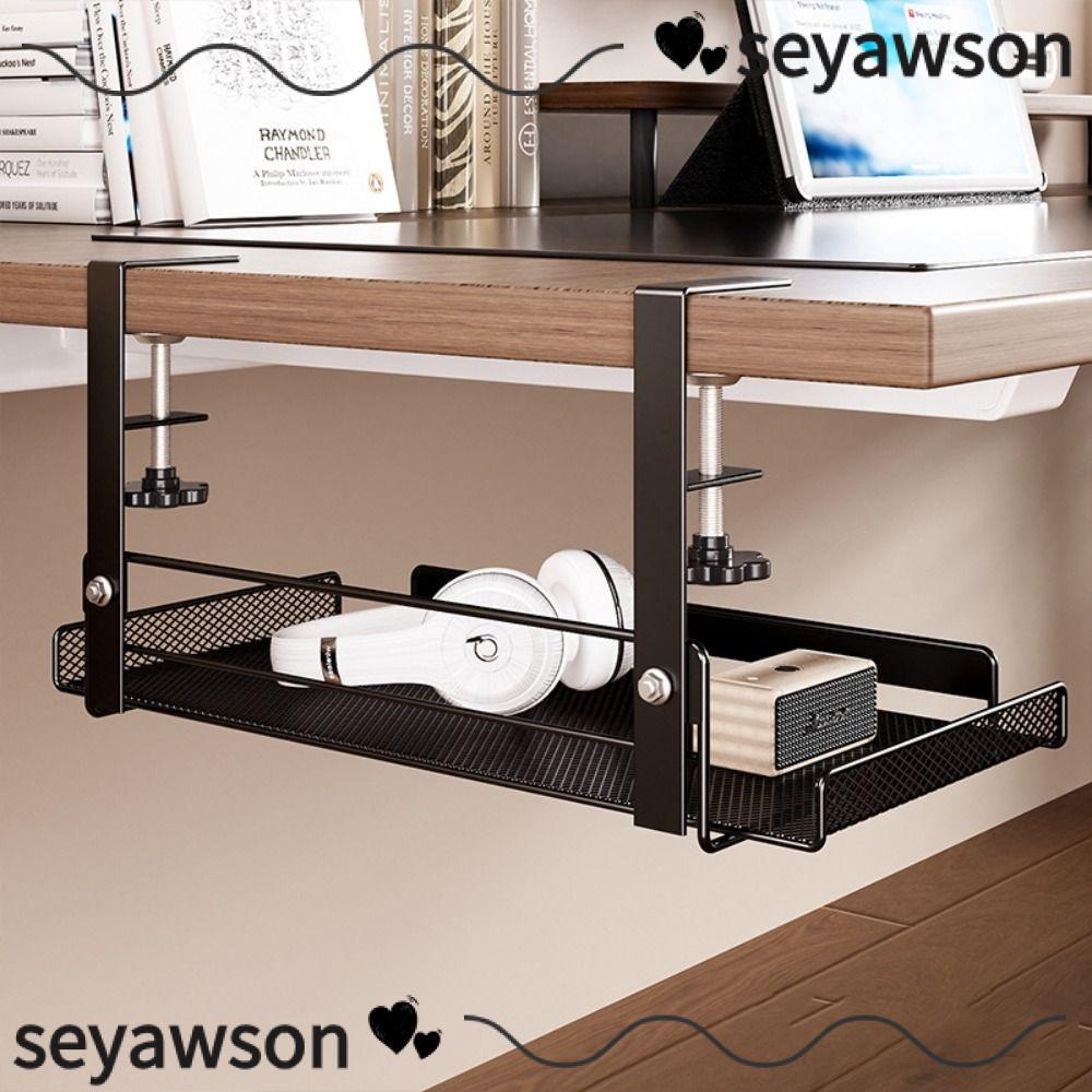 SEYAWSON Cable Organizer, Steel Desk Storage Shelf Cable Management Tray, Tray Cable Management Rack