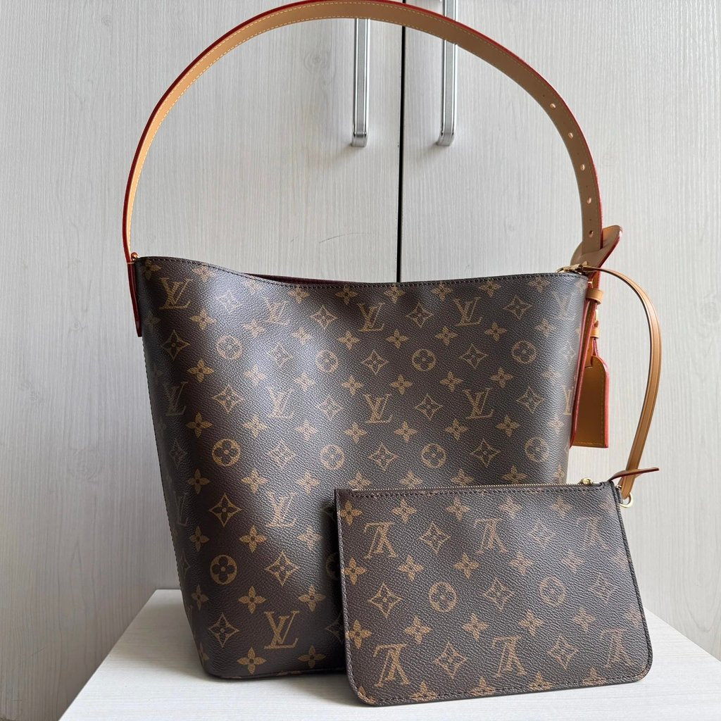 กระเป๋าหนังเหลือง Lepin แบบสะพายข้างและไหล่ ขนาดใหญ่ 26x31 cm