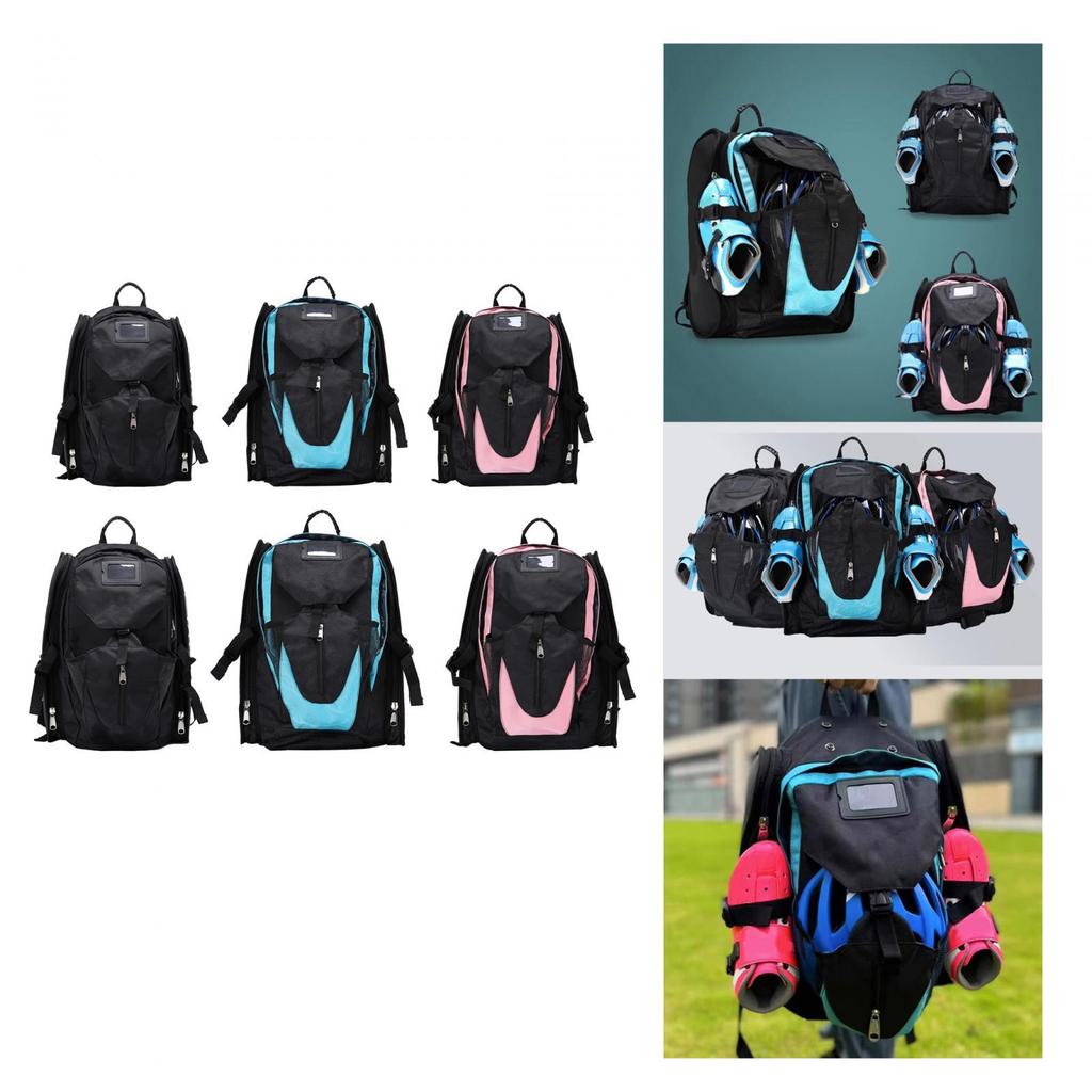 [trdfdv] Roller Skate Backpack Speed Skating Bag Quad Skate Shoes Bag for Ice Hockey
