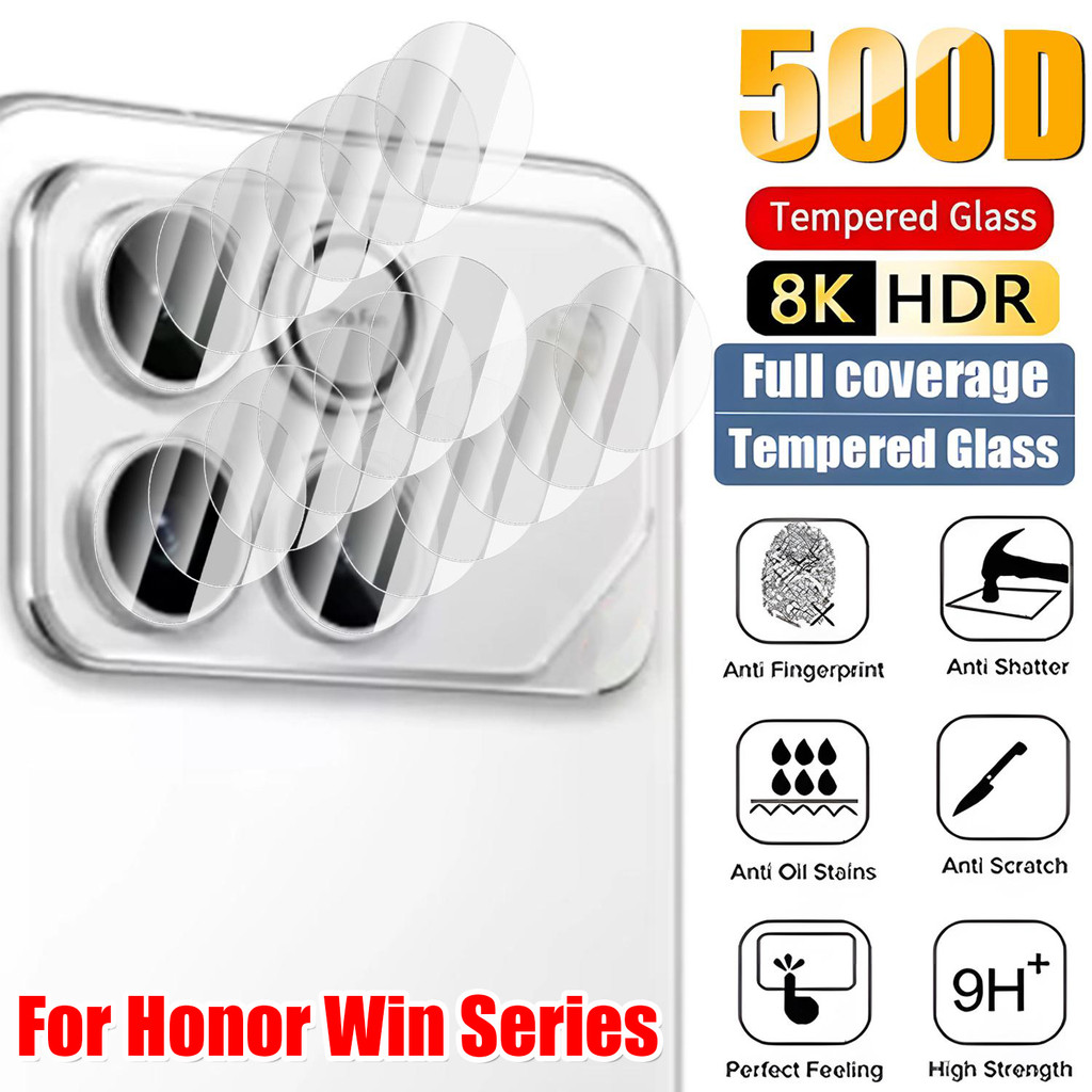 เหมาะสําหรับตัวป้องกันหน้าจอและฟิล์มเลนส์ Honor Win Series | กระจกนิรภัยความแข็ง 9H, ความโปร่งใส HD,