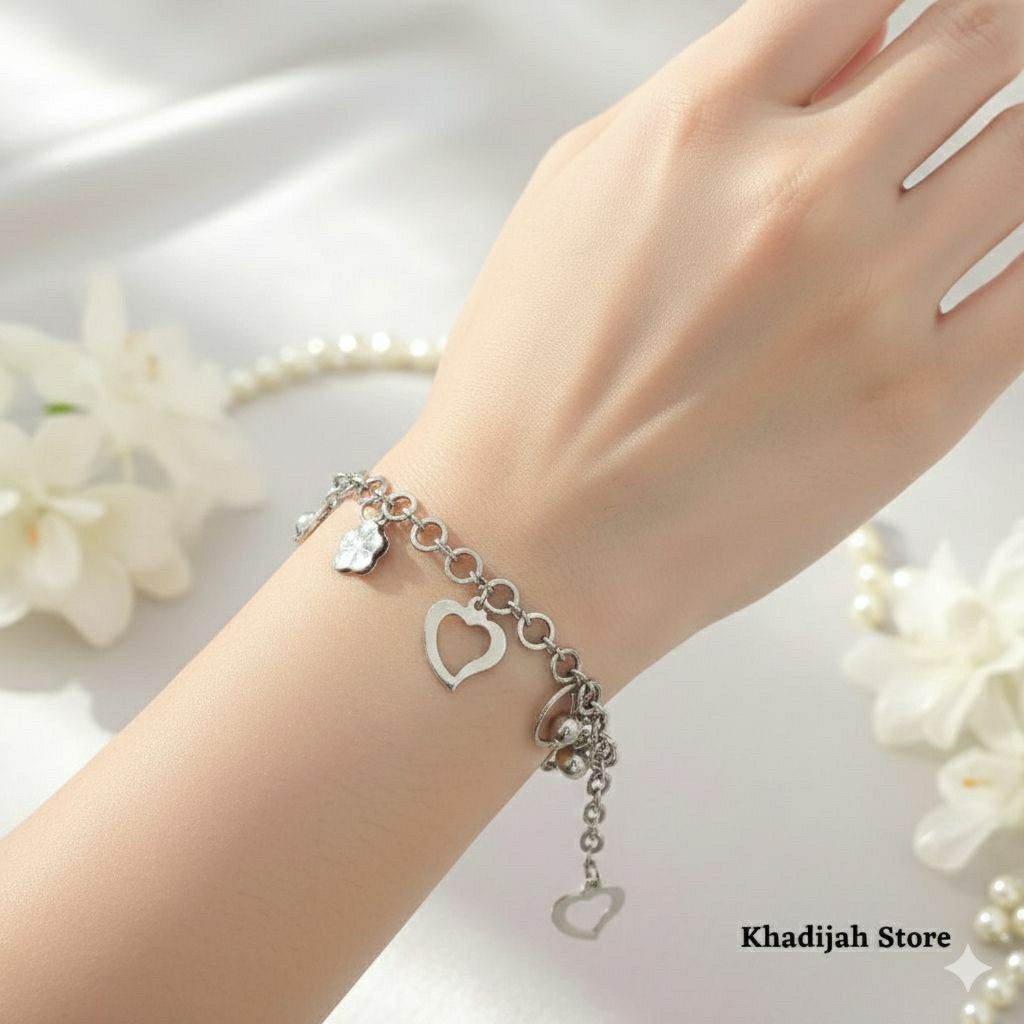 DONUT CHAIN BRACELET สําหรับเด็กและผู้ใหญ่จาก MONEL STAINLESS MATERIAL ของแท้ รุ่น WORLD BALL TASSEL