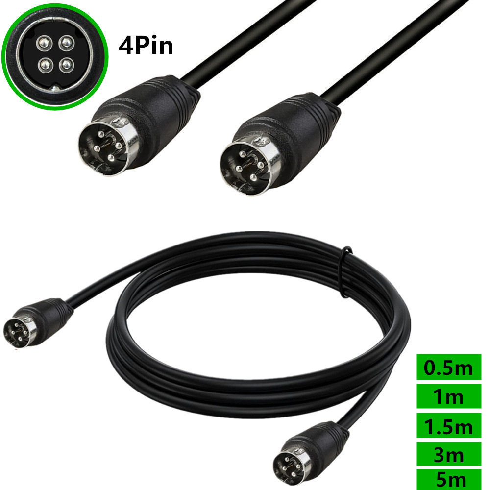 Medium DIN 4Pin 4-Core 4-Pin ชายหญิงทองแดงบริสุทธิ์ลําโพงเสียงแหล่งจ่ายไฟ AC/DC สาย Din 4 Pin