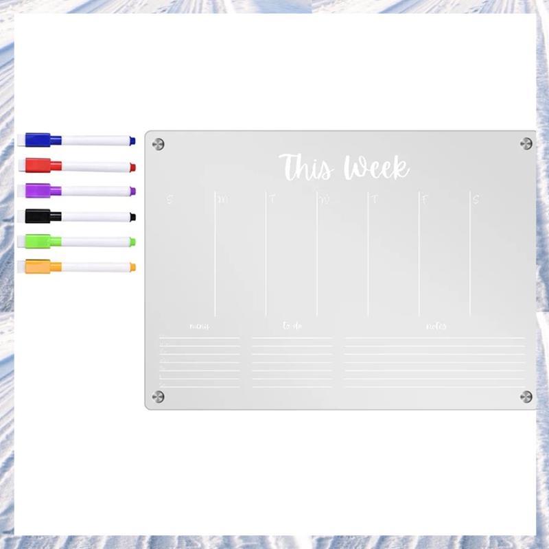 Planner Weekly Clear Magnetic Calendar Board Weekly Plan Notepad Magnetic ตู้เย็นสติกเกอร์, L-WEEK ต