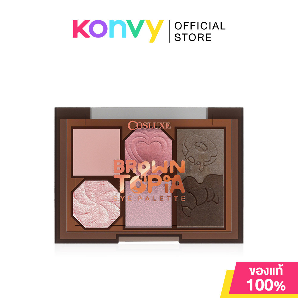 Cosluxe Browntopia Eye Palette 5.7g #01 Crunchy Cookie อายแชโดว์พาเลท 6 เฉดสี คอสลุคส์ คอลเลคชั่น Browntopia. – โปรปัง