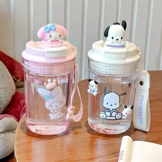 แก้วลายการ์ตูน Sanrio ความจุขนาด480ml แก้วน้ำพลาสติก ปลอกซิลิโคนกันร้อน ปลอดBPA มีหลายสีให้เลือก น่ารัก สไตล์มินิมอล