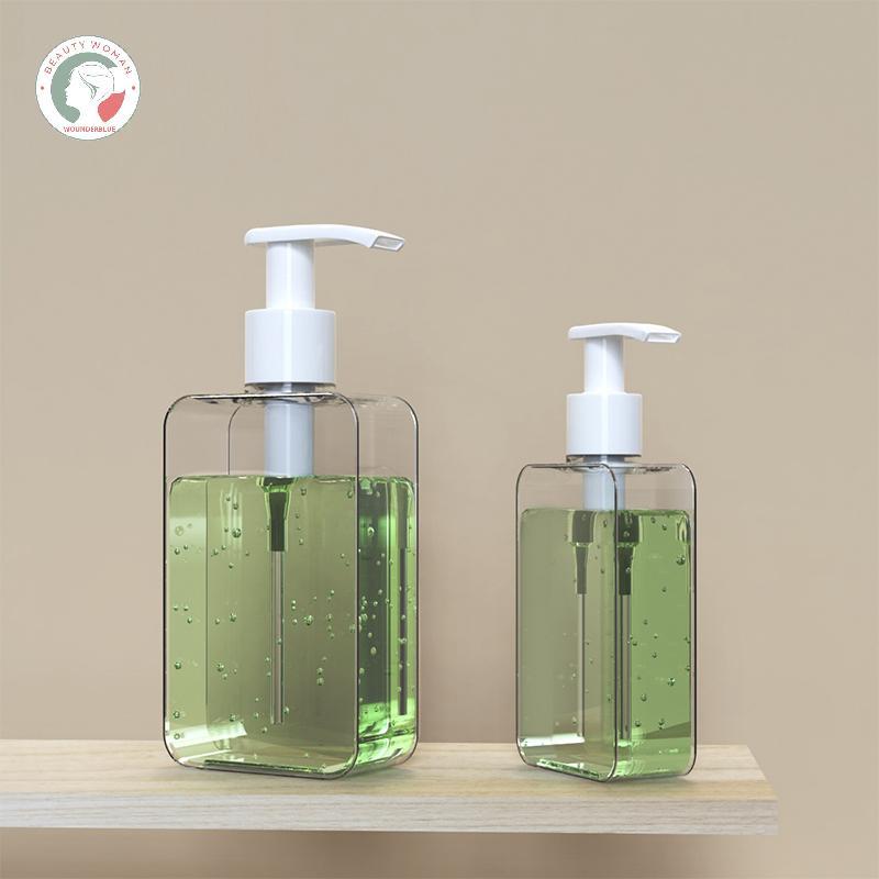 [OU] 200/300ml เครื่องจ่ายสบู่สแควร์เคาน์เตอร์ขวดโลชั่นพร้อมปั๊มห้องน้ําโลชั่นตู้ทําสบู่เหลวรีฟิลขวด