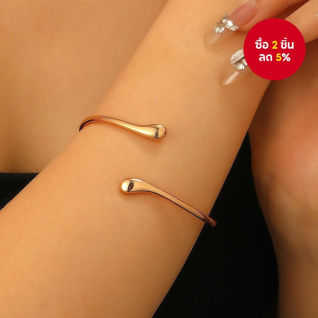 สร้อยข้อมือโลหะหยดน้ําวีแกนสําหรับผู้หญิงเครื่องประดับเก๋ไก๋ทุกวัน
