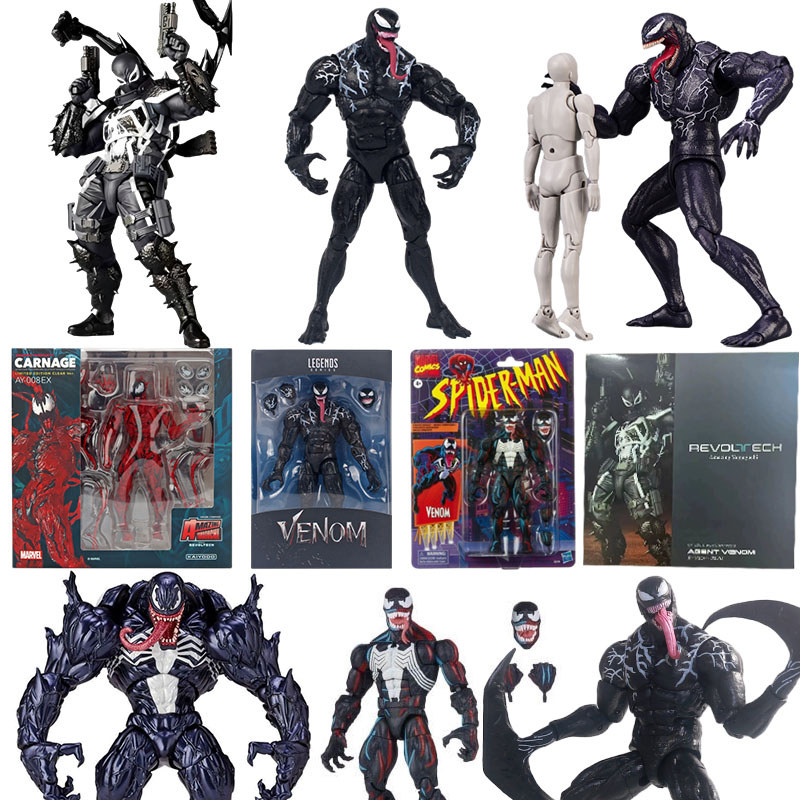 SHF Venom Movable Joint Models Revoltech Agent Venom Carnage Action Figure ของเล่นของขวัญ