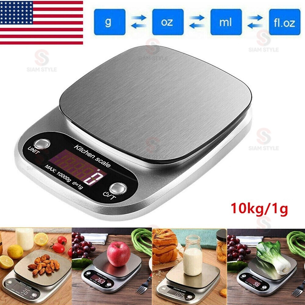 🔥ราคาต่ำจำกัดเวลา🔥เครื่องชั่งดิจิตอล 10 kg เป็นสแตนเลส กิโล อุปกรณ์เบเกอรี่
