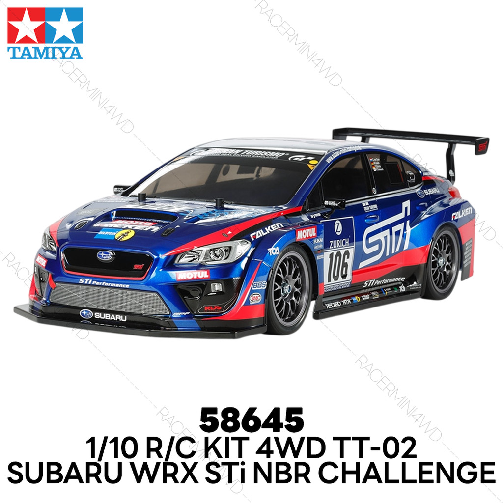 TAMIYA 58645 R/C Kit 1/10 4WD Subaru Wrx STi NBR Challenge (TT-02 Chassis)