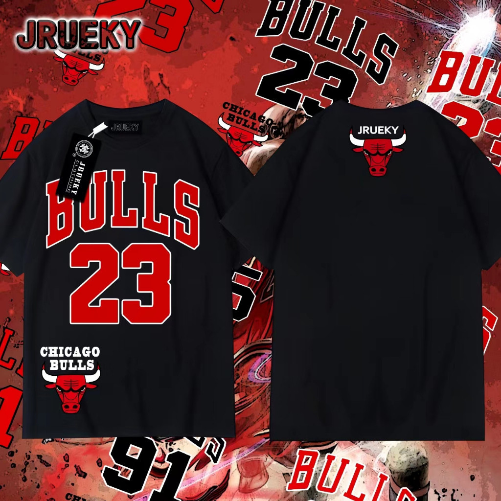 Baju JRUEKY NBA Chicago Bulls เสื้อยืดผู้ชายบาสเกตบอล Neutral เสื้อยืด oversize เสื้อยืด JordanS-5XL