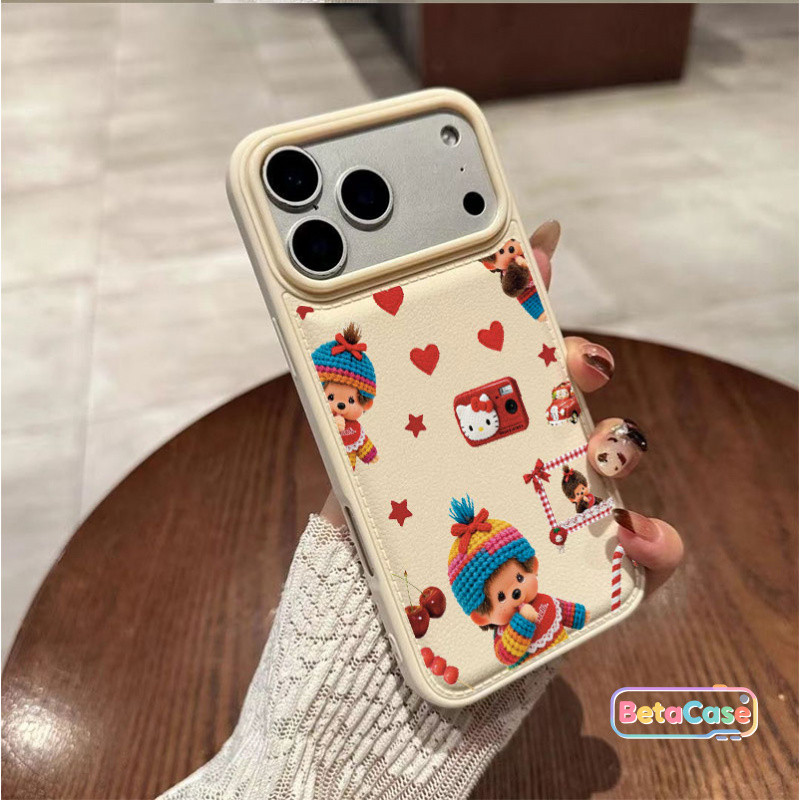 เคสโทรศัพท์ลายลิงน่ารักสีสันสดใสรูปหัวใจและโบว์ Case iPhone 17 16 15 14 13 12 11 11 11pro 15plus