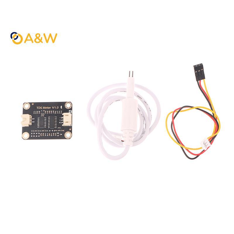 A&W TDS Sensor เซ็นเซอร์การนําไฟฟ้าสําหรับการตรวจจับของเหลว Arduino โมดูลตรวจสอบคุณภาพน้ํา DIY TDS อ