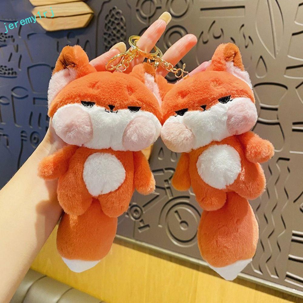 JEREMY1RJ น่ารักปาก Toot Plush Key Chain, Big Tail ตุ๊กตาการ์ตูน Big Tail สีส้มพวงกุญแจรถ, พวงกุญแจย