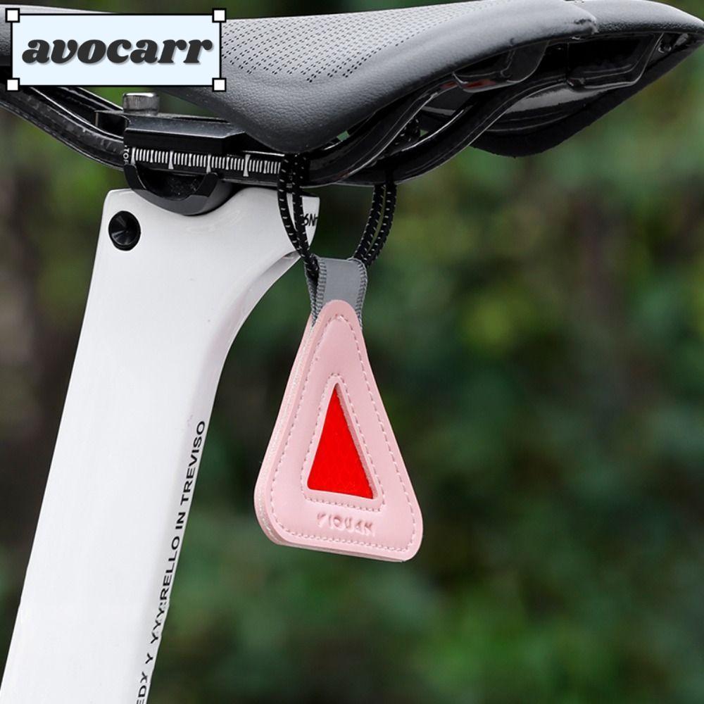 แผ่นเตือนสามเหลี่ยม AVOCAR, Mini Night Riding จักรยานจี้สะท้อนแสง,แบบพกพามัลติฟังก์ชั่นความสว่างสูง PVC สะท้อนแสงป้ายสามเหลี่ยมอุปกรณ์จักรยาน