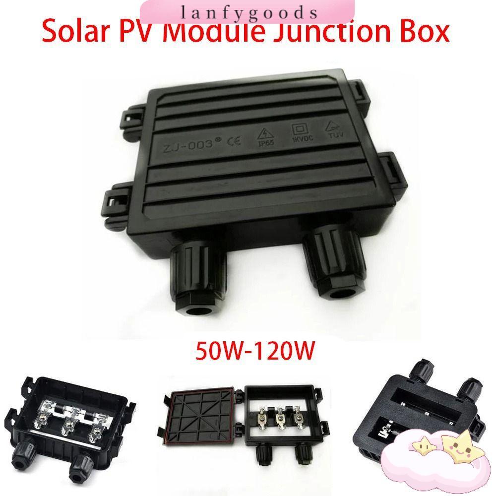LANFYGOODS 1 ชิ้นกล่องแยก, 50 W-120 W 6A IP65 กันน้ํา PV โมดูลกล่อง, ทนทานสําหรับ 6.5A แผงสีดําเครื่