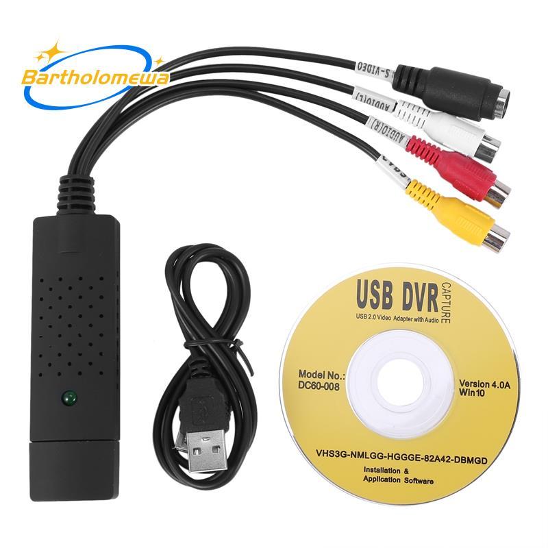 bartholomewa Video Audio VCR USB Video Capture Card to DVD Converter Capture Card Adapter