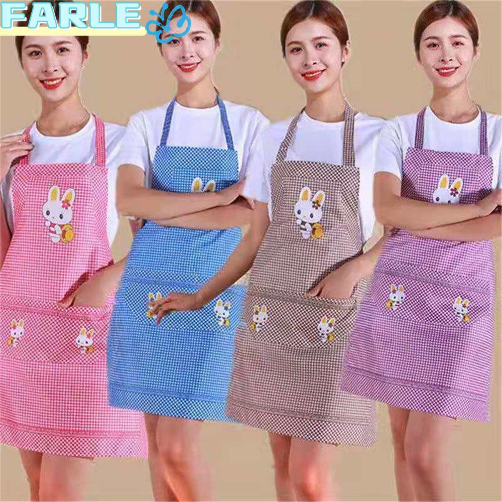 FARL ผ้ากันเปื้อนเครื่องใช้ในบ้านพร้อมกระเป๋าในครัวเรือน Bib Antipaste เสื้อผ้าทําอาหาร