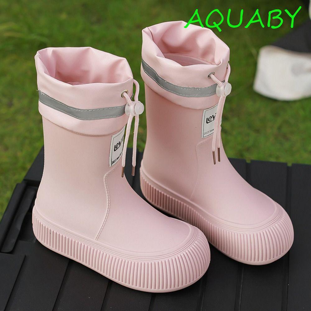 AQUABY รองเท้าฝนผู้หญิง ออกแบบการ์ตูน ป้องกันลื่น สำหรับฝนตก