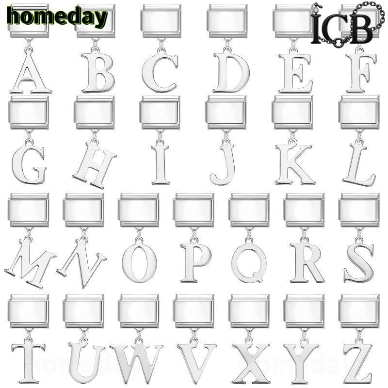 ตัวอักษรจี้ A-Z สแตนเลสสไตล์อิตาเลียน เสริมบุคลิกภาพเรโทรสำหรับสร้อยข้อมือ