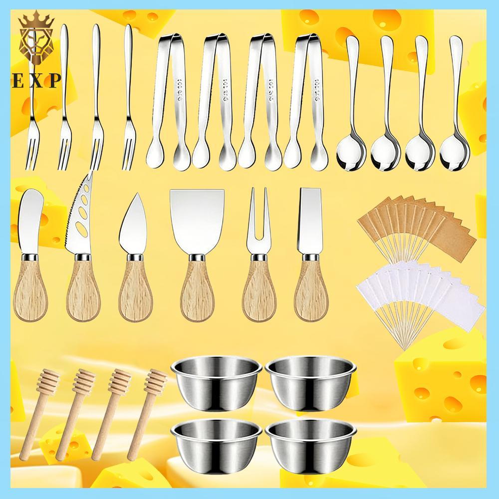 [explosion1.th] Cheese Spreader Knive Set with Spoon Bows Flags Honey Dippers Mini Cheese Knife Kit 