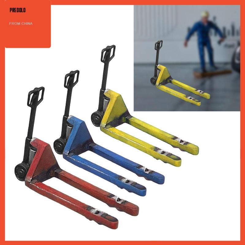 [Predolo] Pallet Jack Miniature Pallet Jack 1/64 Scale Pallet Truck Fork Lift Table Cart Model Resin