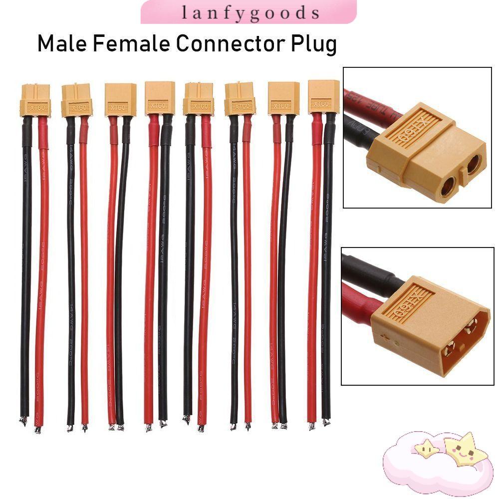 LANFYGOODS 100MM XT90 Connector, หญิง/ชาย 2 รูปแบบ XT90 Connector, แบตเตอรี่เชื่อมต่อปลั๊กชิ้นส่วนเค