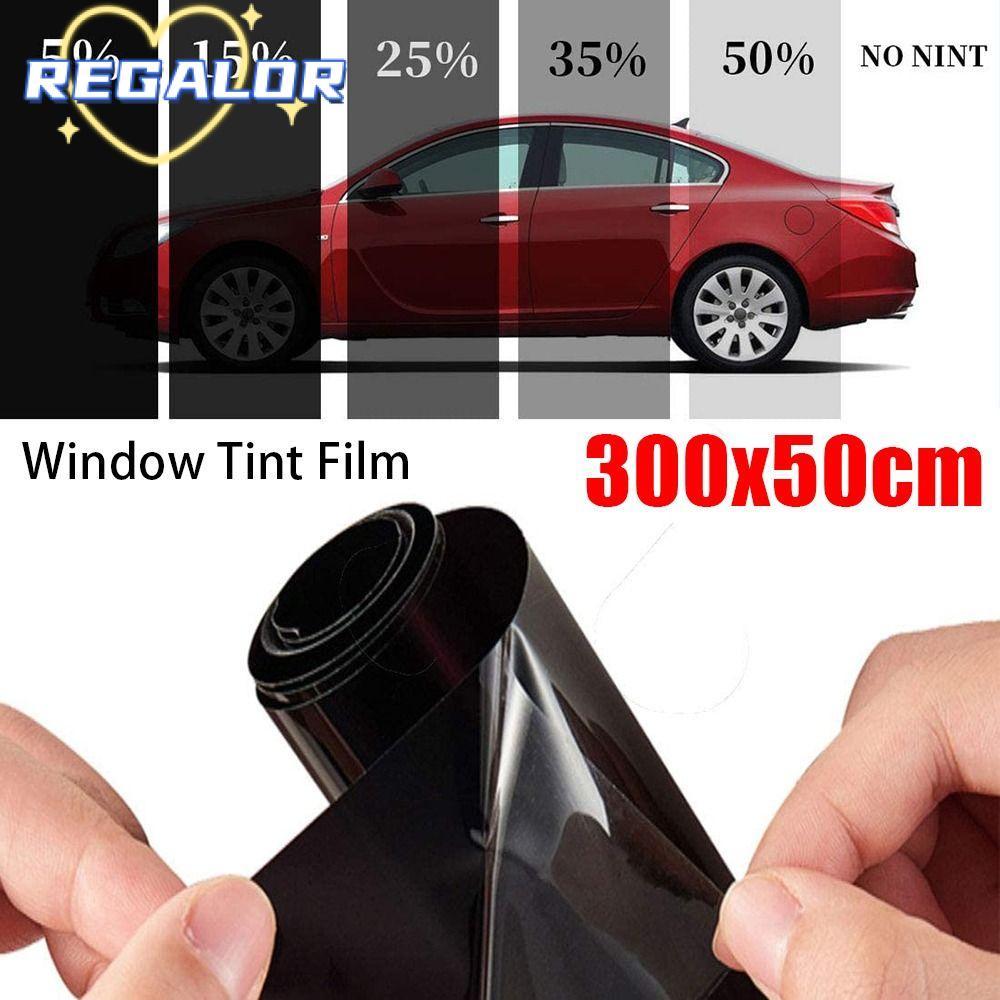 REGALOR0G 1 ม้วน 50x3m Window Tint Film, Heat UV Block Scratch Resistance Car Foils, ทนทาน Black Sun