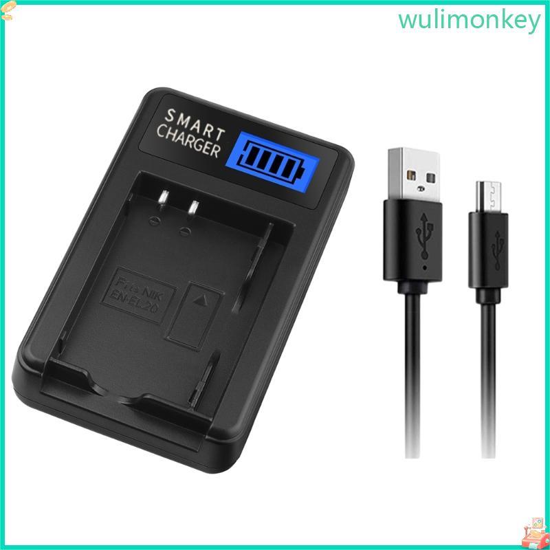 WU EN-EL20 LCD USB Charger สําหรับ 1 AW1 J1 J2 J3 J4 PM006 กล้องแท่นชาร์จจอแสดงผล LCD Single Charger