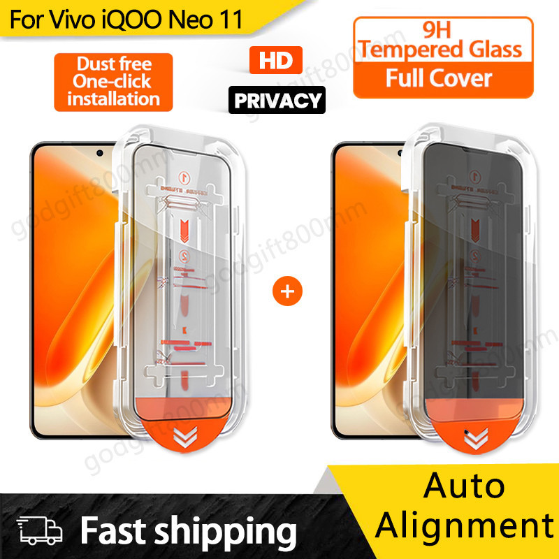 สําหรับVivo iQOO Neo 11 10 9 9s Pro Plus HDความเป็นส่วนตัวกระจกนิรภัยAnti-Spyป้องกันหน้าจอติดตั้งง่ายทําความสะอาดห้อง