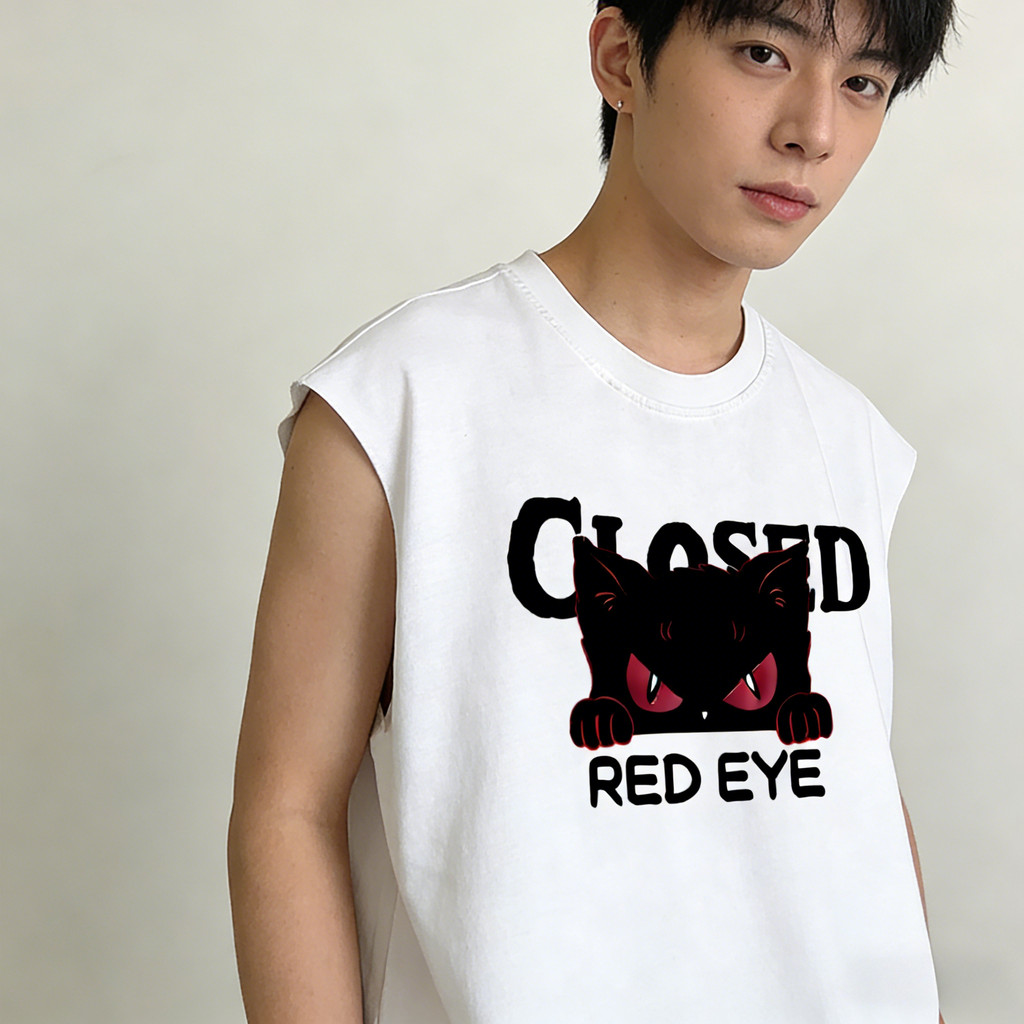 TeeTwoOneเสื้อแขนกุด oversize หลวม แนวสตรีท vest top 'CIOSED'สตรีทแฟชั่น  เสื้อกล้ามผู้ชาย【COD】