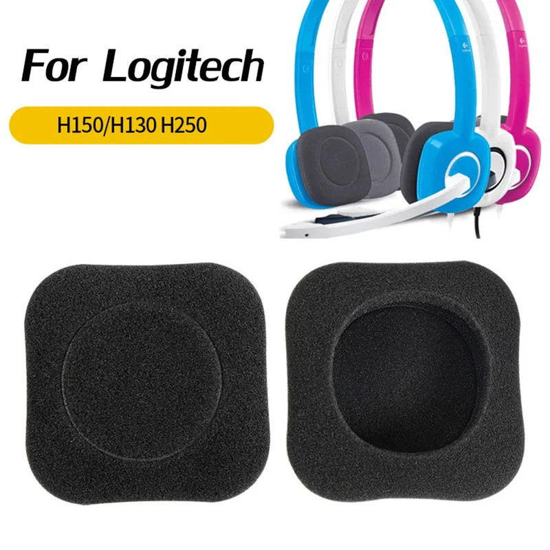 2pcs แผ่นรองหูฟังโฟมหูฟังแผ่นรองหูฟังสําหรับ Logitech H150 H130 H250 H151 Breathable ฟองน้ํานุ่มเปลี