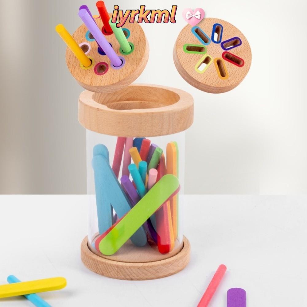IYRKML Montessori ของเล่น,ไม้ Fine Motor Skill สี Sorting ของเล่น,ของเล่นเพื่อการศึกษารูปแบบการศึกษา