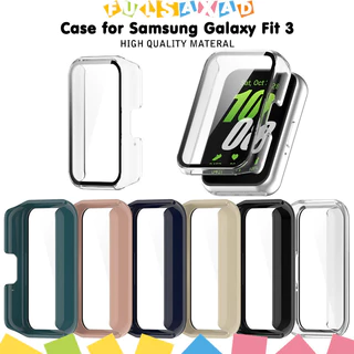 กระจกนิรภัย PC กรณีนาฬิกา for Samsung Galaxy Fit 3 ทุกรอบป้องกันหน้าจอฝาครอบป้องกัน กันชนเชลล์ฟิล์ม อุปกรณ์เสริม