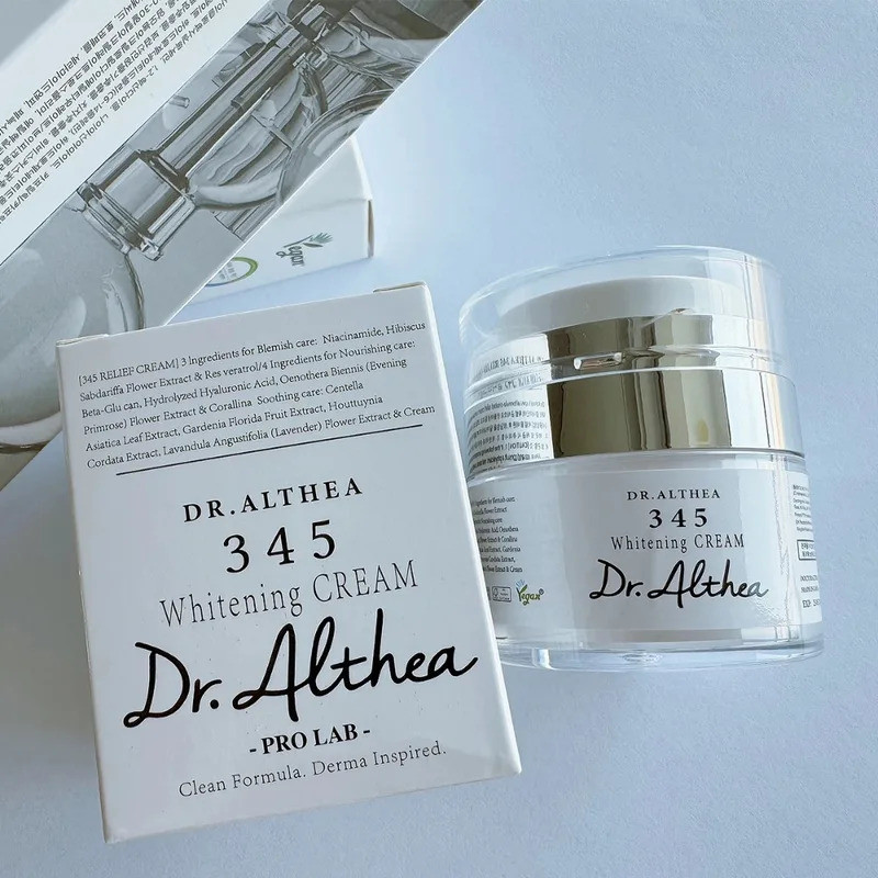 ดร. อัลธีอา 345 ครีมไวท์เทนนิ่งบรรเทาที่มีความสําคัญสดใสผิวผิวจางจุดด่างดําเสริมสร้างอุปสรรคผิว345บร