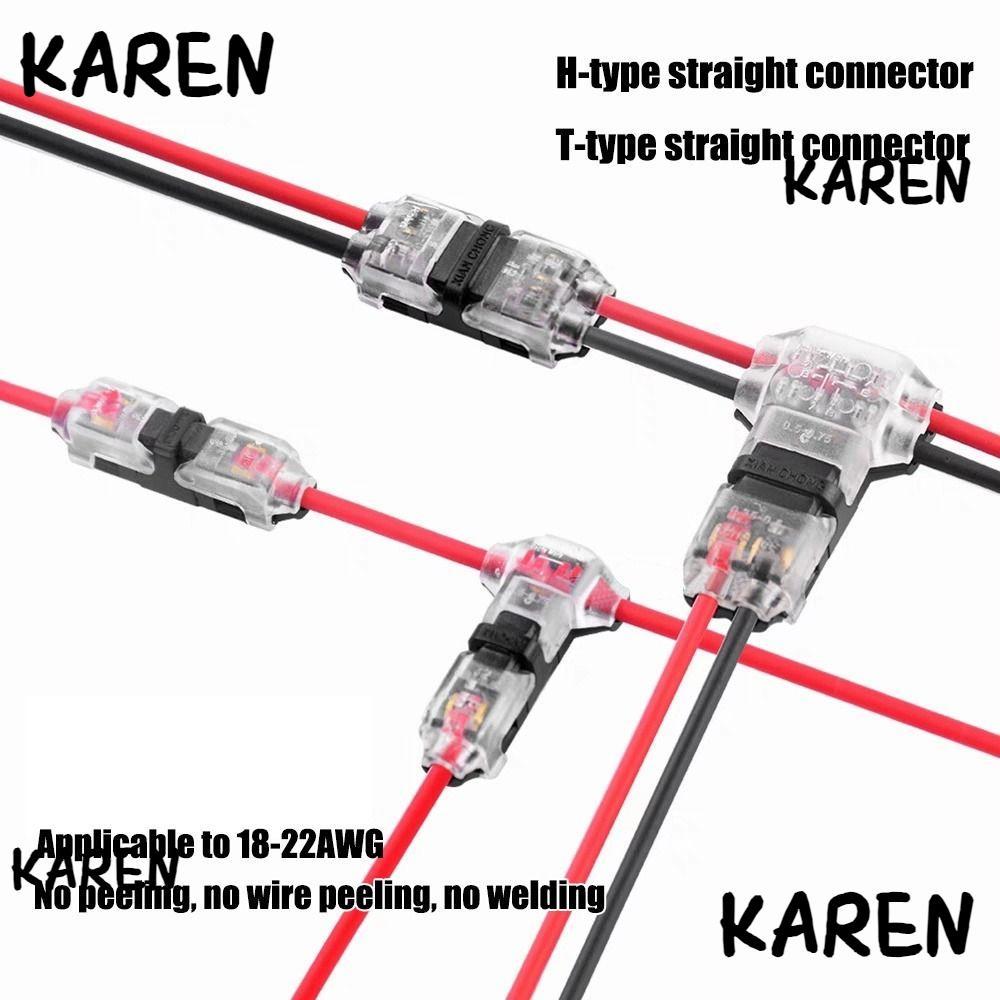 KARENGOODS 1 ชิ้นสายไฟ Crimp,ตัวเชื่อมต่อรถยนต์การเชื่อมต่อสายเคเบิล Strip Pluggable Wire Connector,