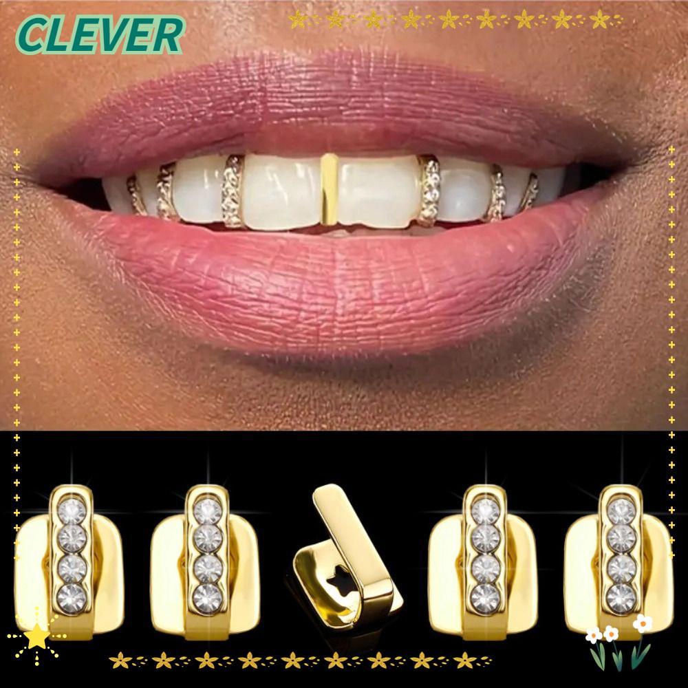 CLEVER Grillz 3 ชิ้น เพชรสังเคราห์และไตรโคณเงางาม เสริมความงามสำหรับทั้งชายและหญิง