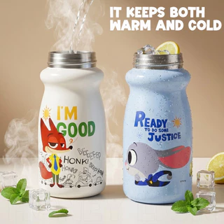 Disney x HoneyLion [ลิขสิทธิ์แท้] กระติกน้ำลายน่ารัก 600ml สแตนเลส 316 แถมฟรี! ปลอกหุ้ม+สายสะพาย ล็อกกันรั่ว พกพาสะดวก ของขวัญสุดพิเศษ