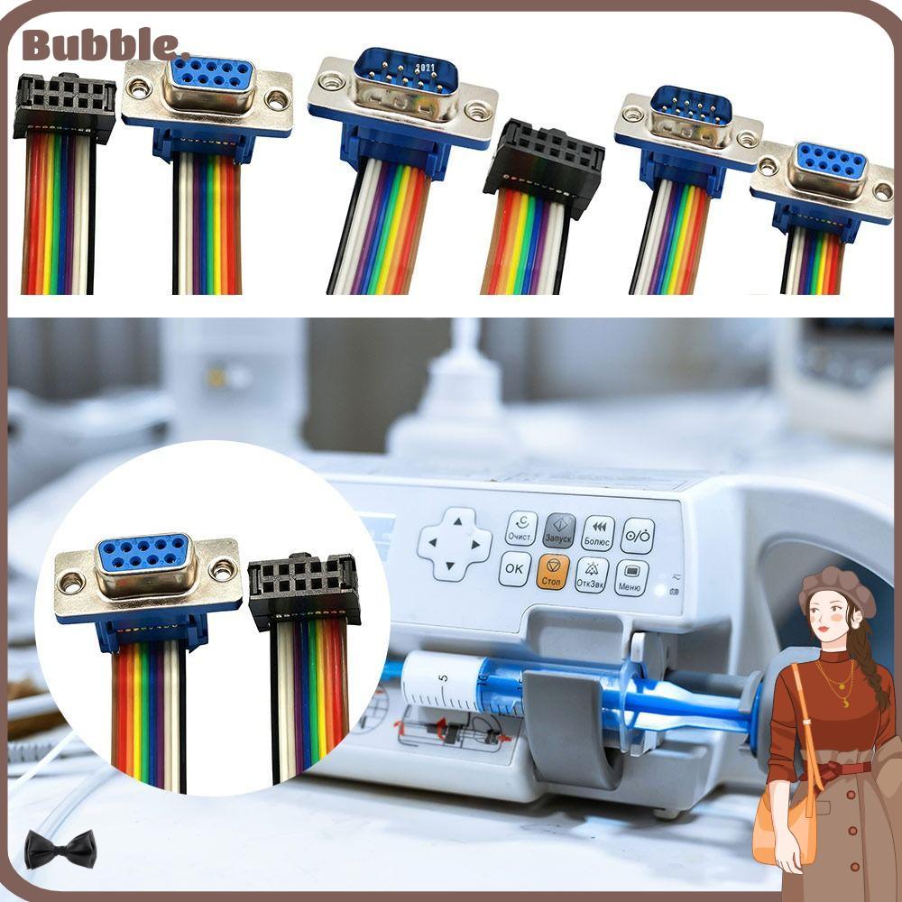 BUBBLE 9 Pin Connector, Copper Core Multicolor Ribbon DB9 Connector, Professional Universal DB9 to I