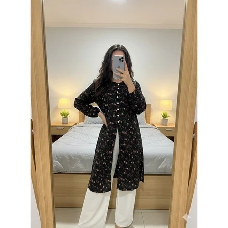 KATUN Tq88indonesia แฟชั่น LONG TUNIC OUTER ROMANCE / Sabella Modern Cotton Tunic / ล่าสุดพยาบาล Tun