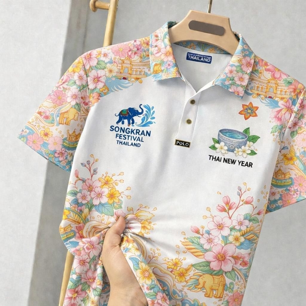 เสื้อยืดโปโลผู้หญิง รุ่นใหม่ปี 2026 สไตล์ลำลองทันสมัย สำหรับเทศกาลสงกรานต์ 5 สี