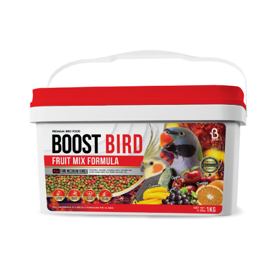 Boost Bird Fruit Mix บูสท์ อาหารนก สูตรผลไม้รวม เพิ่มวิตามิน เสริมภูมิคุ้มกัน ขนาด 450g  และ 1 kg