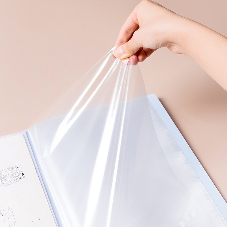 Morandi Color Series A4 Multi-Page Information Book โปร่งใสใส่แฟ้มจัดเก็บสํานักงานนักเรียนแบบพกพาโฟล