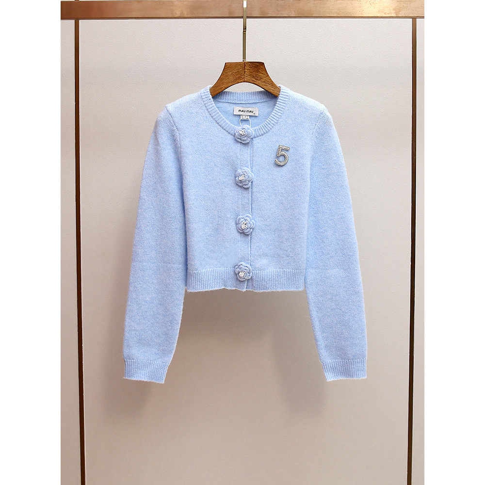 ZIC4 Self-Portrait Women's Autumn/Winter New French Style Youthful Crochet Short Slimming Knit Sweat